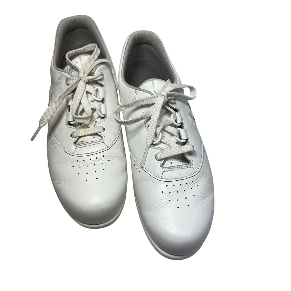 SAS Free Time White Leather Lace Up Walking Work Nurse Shoes Women's Size 7‎